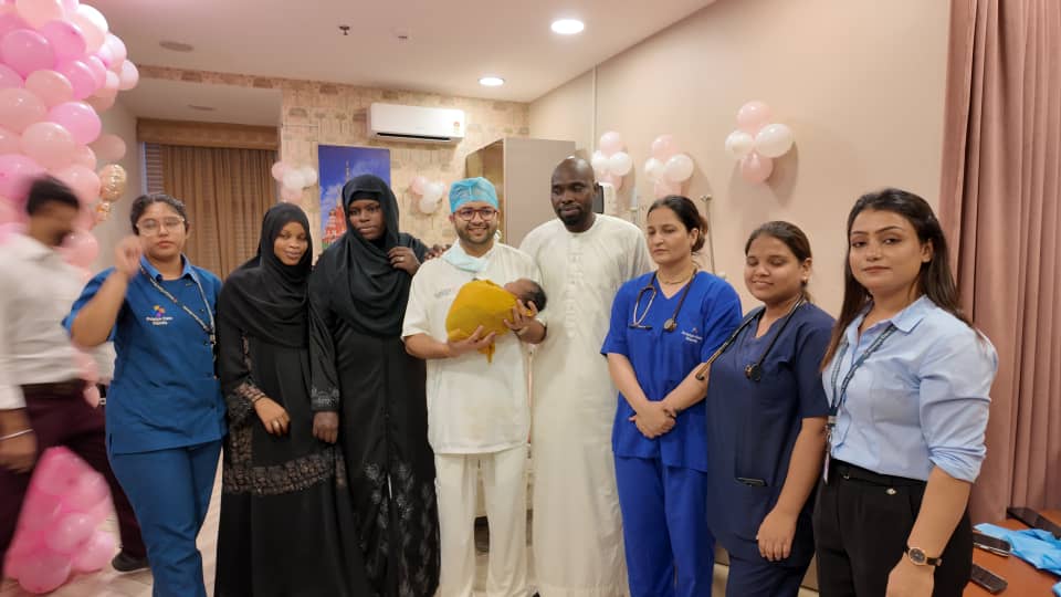 Abdulkarim Ahmed and family with Dr. Sapna and team